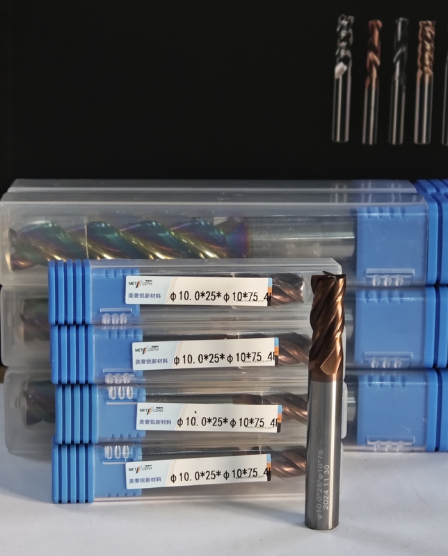 MPE4 Solid Carbide Milling Cutter 4 Флейта Плоская конечная мельница AlCr Покрытие φ10.0 x 25 x φ10 x 75 мм для CNC Mill