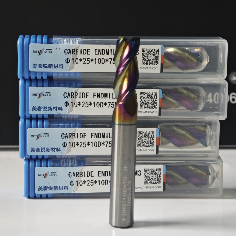 MAE PLUS Высокопроизводительный CNC конечный мельчик 3 флейты конечный мельчик для обработки цветных металлов, алюминия и меди 10 мм, Φ10x25x10Dx75 мм