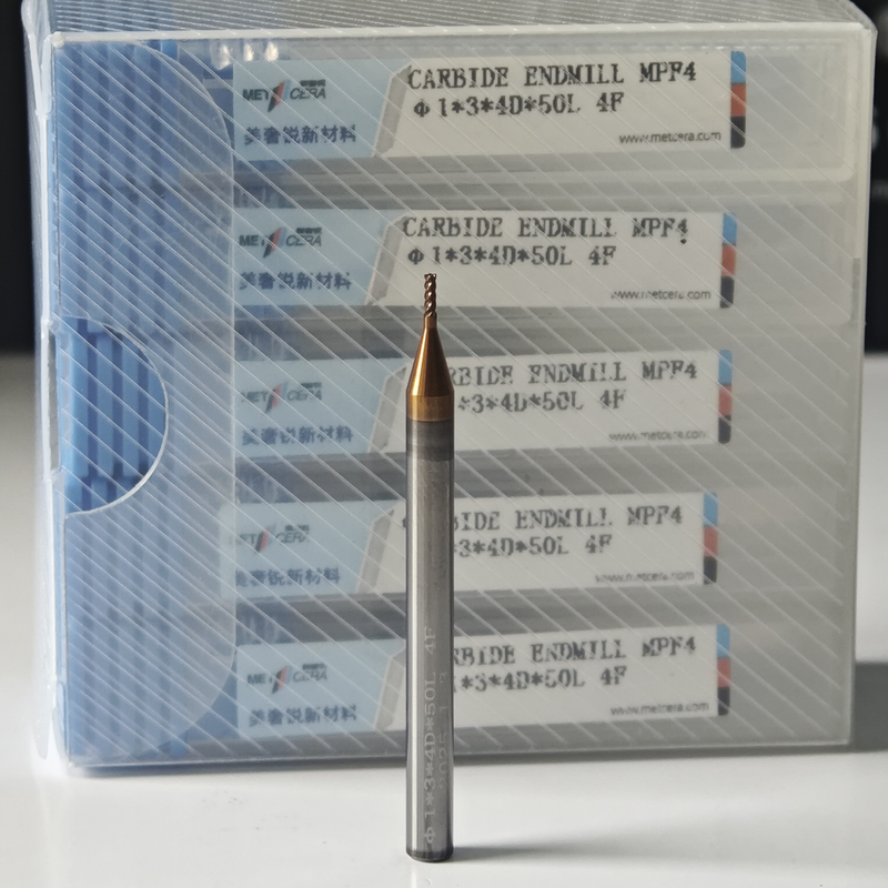 MPF4 Solid Carbide 4 Flutes Flat End Mill 1 мм для резки углеродистой стали Φ1x3x4Dx50 мм