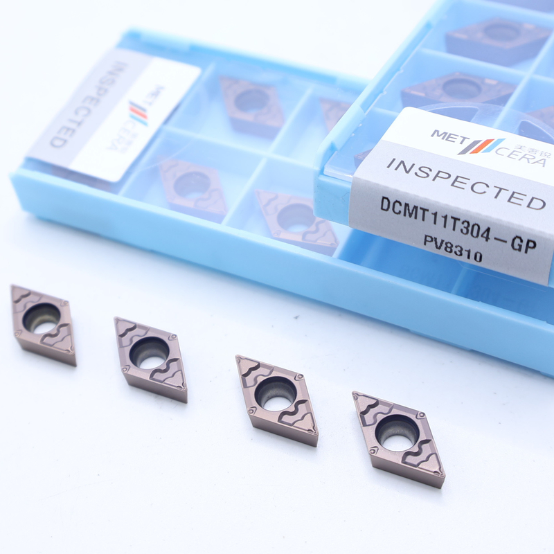 DCMT070204 DCMT11T304 Вставки для поворота карбида с ПВД-покрытием для внешнего и внутреннего поворота в GP Chip Breaker