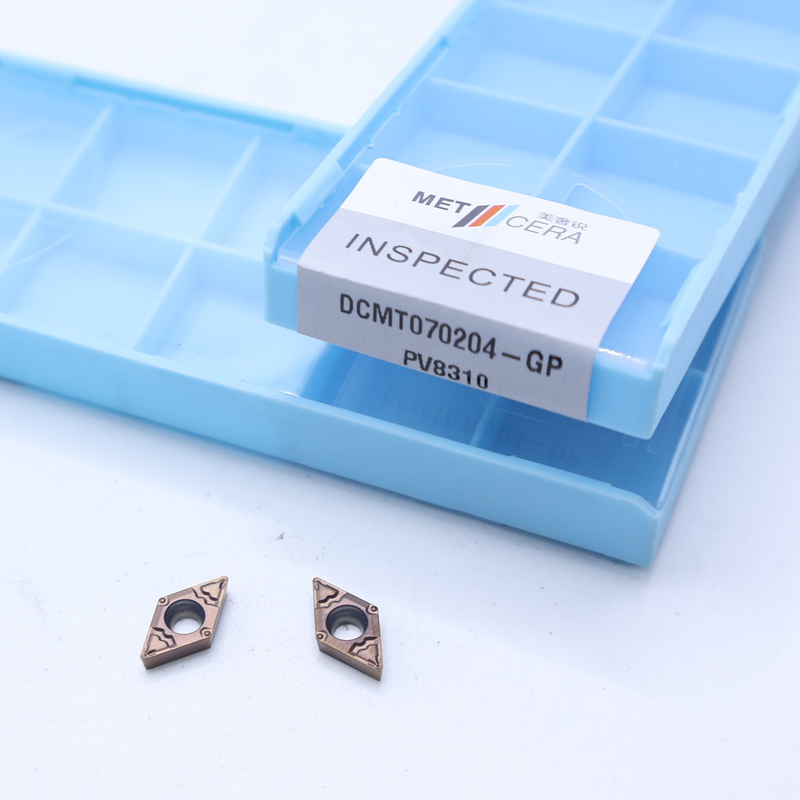 DCMT070204 DCMT11T304 Вставки для поворота карбида с ПВД-покрытием для внешнего и внутреннего поворота в GP Chip Breaker