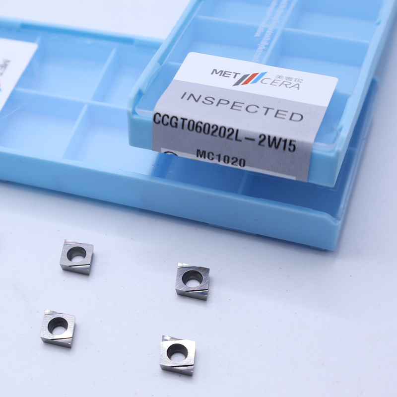 Сермет CNC-вертильные вставки CCGT06 с 2W15 острым финишным шифролом для обработки стали / металла / сплавов