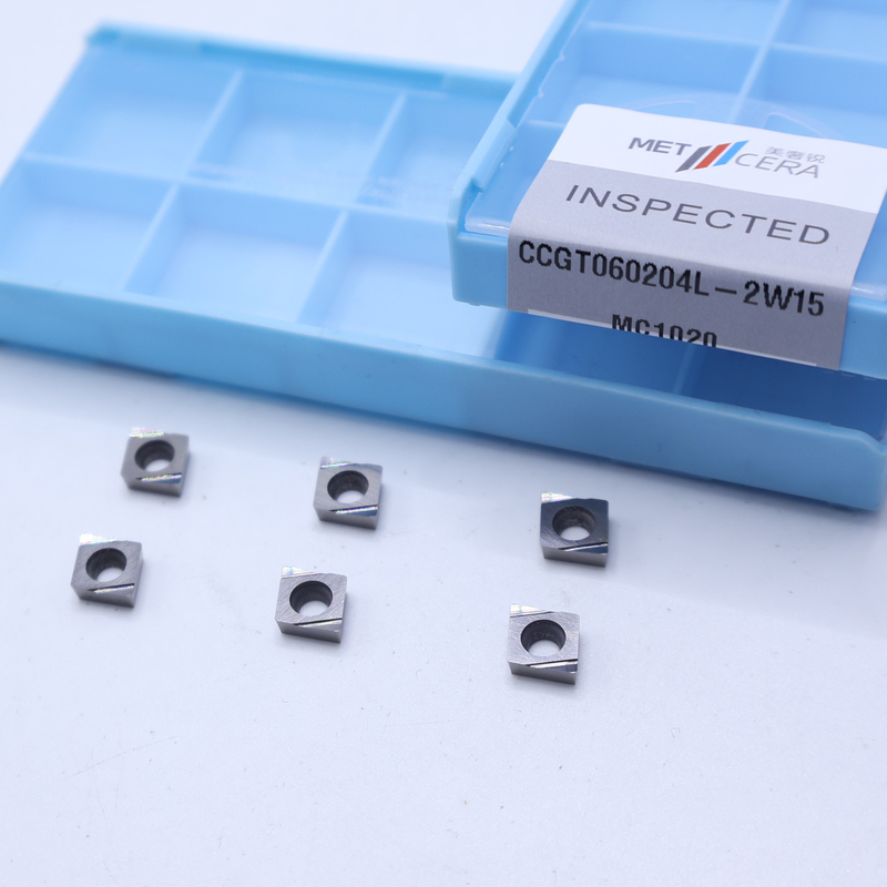 Сермет CNC-вертильные вставки CCGT06 с 2W15 острым финишным шифролом для обработки стали / металла / сплавов